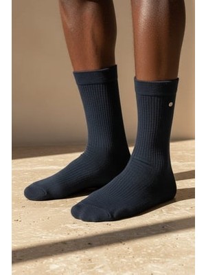 Bony Socks Erkek Zımbalı Derbi Soket Çorap Lacivert