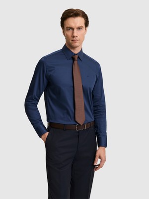 Cacharel Erkek Lacivert Slim Fit Uzun Kollu Basic Gömlek 50268503-VR033