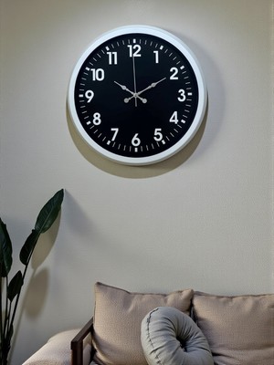 OtoTech White Pure Contrast 40 cm Metal Duvar Saati