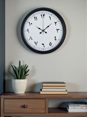 OtoTech Siyah Arapça Rakamlı 40 cm Metal Duvar Saati