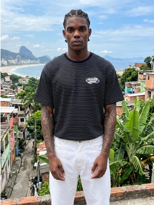 Narcos Oversize Çizgili T-Shirt