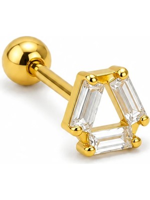 Nur Silver Taşlı Çelik Tragus Küpe NUR-KE03400