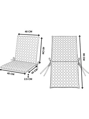 Bhomes Concept 40x80 Cm Mavi Arkalıklı Sandalye Minderi Pamuk Polyester Kumaş İpli Sırtlı Mutfak Ve Bahçe Minderi