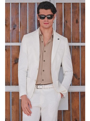 İmza Biritli Yaka Uzun Kol Cepsiz Slim Fit Pamuklu Gömlek 1004260207