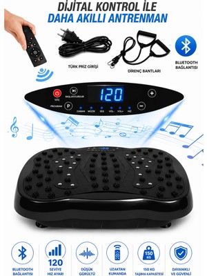 Blackbird Game Center Glr 550 Siyah Güçlü Titreşimli Egzersiz Platformu Body Vibration Plate Makinesi