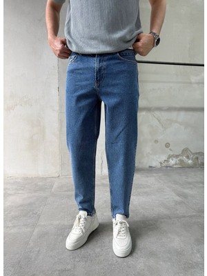 Difransel Jeans Rahat Kalıp Trend Fit Koyu Mavi Boyfriend Jean