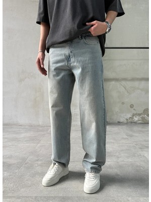 Difransel Jeans Yıkamalı Relaxed Fit Eskitme Baggy Jean