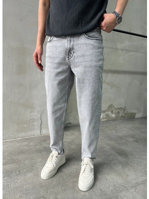 Difransel Jeans Rahat Kalıp Açık Gri Boyfriend Jean Pantolon