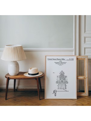 Pegziz Oyuncak Robot Patent Çizimi Tablosu Duvar Dekor Tablo