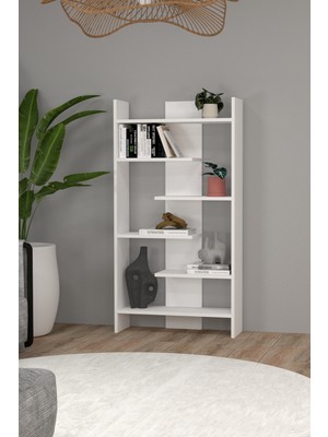 Mobilique Ilayda Asimetrik 6 Raflı Modern Kitaplık