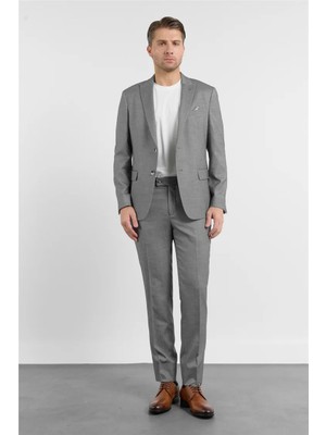 İmza Kılıç Yaka Düz Armürlü 6 Drop Slim Fit Esnek Takım Elbise 1001260163