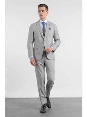 İmza Kılıç Yaka Düz Armürlü 6 Drop Slim Fit Esnek Takım Elbise 1001260163