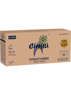 Rulopak Cimri Tuvalet Kağıdı 2 Katlı 6’lı Paket 166 Metre %100 Selüloz (R-2604)