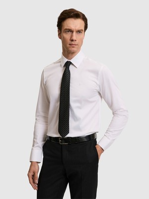 Cacharel Erkek Beyaz Slim Fit Pamuklu Klasik Gömlek 50311551-VR013