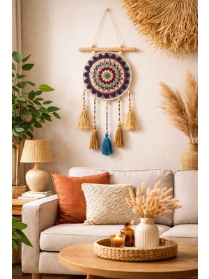 Makromenis Nazarlık Düşkapanı Nazar Boncuğu Rüya Tutucu Kapı Süsü Duvar Süsü Dreamcatcher