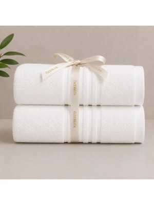 ANUSHKA Premium Set | Özdilek 2'li El Yüz Havlusu 50x90 cm Beyaz %100 Pamuk + ANUSHKA Fermuarlı Saklama Kılıfı