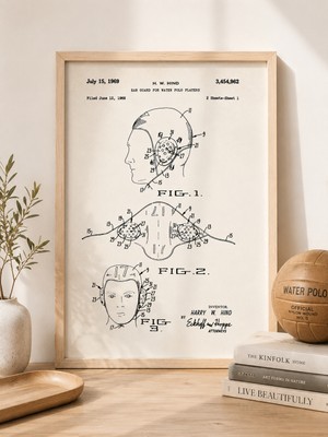 Pegziz Kulak Koruyucu Başık Patent Çizim Tablosu Su Sporu Duvar Dekor Tablo