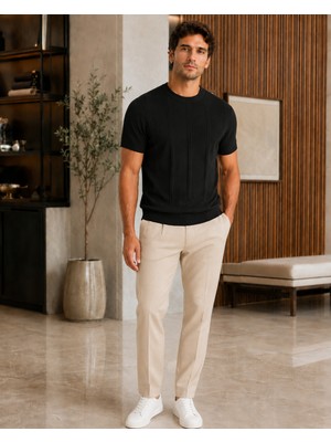 Ixir Yarım Fermuarlı Regular Kalıp Polo Yaka Triko T-Shirt
