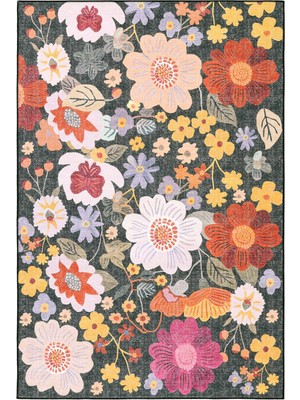 Cool Halı Coloris Renkli Ince Vintage Çiçek Bahçesi Makinede Yıkanabilir Salon Balkon Mutfak Genç Odası Halısı