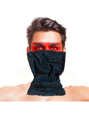 Mey İthalat Mey Ithalat® Baf Bandana Çoklu Kafatası Mavi Siyah Maske