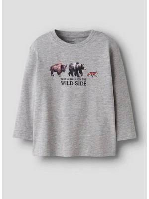 Name It T-Shirt Uzun Kol Gri