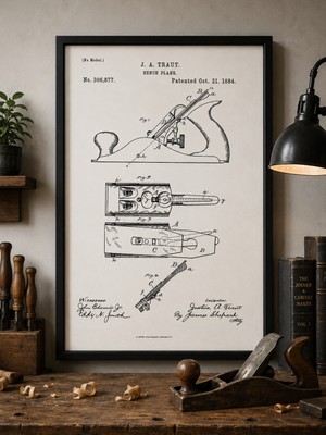 Pegziz El Rendesi Patent Çizimi Tablosu Duvar Dekor Tablo