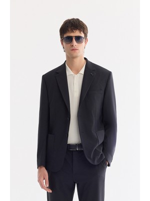 AVVA Erkek Mono Yaka Kapaklı Cep Çift Yırtmaç Astarsız Lıghtweıght Comfort Slim Fit Ceket A61Y4009