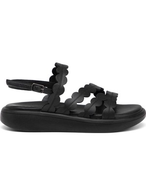 Tergan Siyah Hakiki Deri Kadın Sandalet - K25Y1SN68108-A23