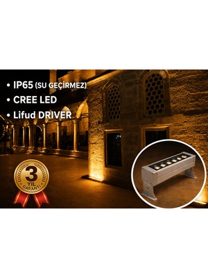 Rultech Wallwasher LED Aydınlatma Duvar ve Ağaç Boyama Su Geçirmez 20CM/6W/600LM