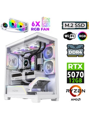 Xaser Jett X20 Ryzen 7 5700X 16GB Ram 1tb M.2 Nvme SSD 12GB RTX5070 Sıvı Soğutmalı Oyuncu Bilgisayarı