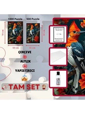 500 Parça Puzzle Çerçeve ve Yapıştırıcı Seti, Keyifli Hobi Deneyimi