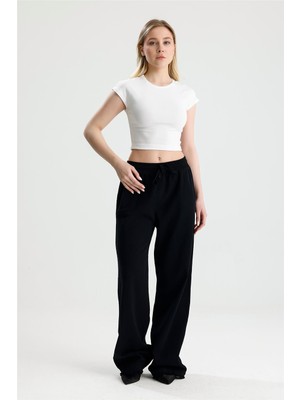 Rose Arya Siyah Kirli Paça Pantolon