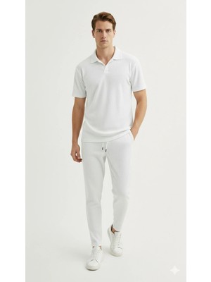 Fifty Color Premium Unisex Fitilli Kumaş Polo Yaka T-Shirt ve Eşofman Takım