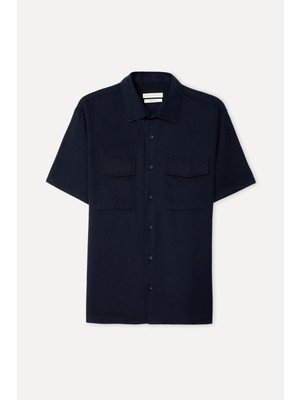 Mudo Erkek Lacivert Regular Fit Kısa Kollu Gömlek