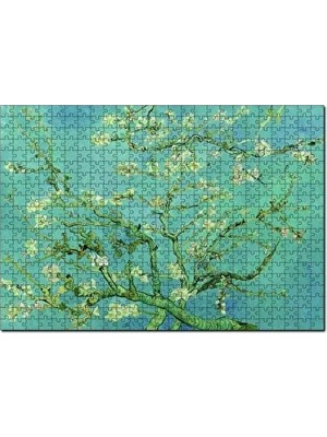 Renkli Van Gogh Çiçek Açan Badem Ağacı 1000 Parça Puzzle