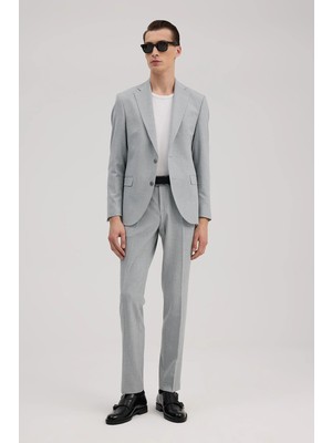 Jakamen Gri Slim Fit Mono Yaka Takım Elbise