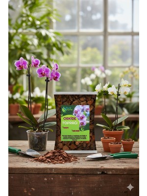 ByKurt 5 Litre Orkide Toprağı - Çam Kabuğu ve Cococips Karışımlı - Elenmiş Temizlenmiş Iri Parçalı