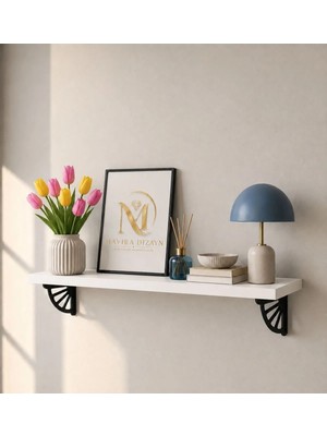 Güneş Duvar Rafı | Uçan Raf | Metal Konsollu Dekoratif Raf