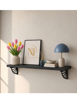 Güneş Duvar Rafı | Uçan Raf | Metal Konsollu Dekoratif Raf