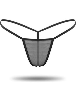 MiraLive  Siyah Transparan Tül String Tanga TM1114