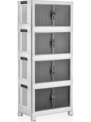 Esranın Dünyası Katlanabilir Modüler Dolap 4 Lü 54 cm x 31,7 cm x 127 Cm, Beyaz