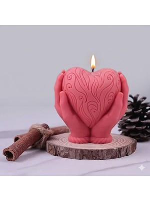 Karakız Dekoratif Avuç İçi Kalp Silikon Kalıp 9x8x6 Cm