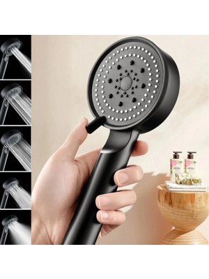 MiraLive 5 Fonksiyonlu Yüksek Basınçlı Ayarlanabilir Siyah Duş Başlığı (K95)