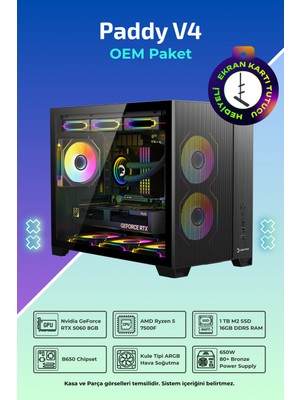 İnce Hesap Ih Paddy V4 R5-7500F 16 GB 1tb SSD 16 GB RTX5060 Oem Paket