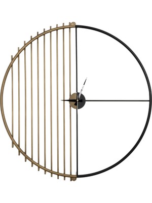 Showdeko Piro Metal Akrep Yelkovan Pilli Duvar Saati Aksesuar Çap 90 cm