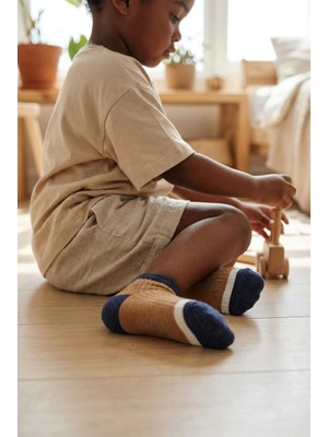 Bony Socks Çocuk Renkli Step Çorap Kahverengi