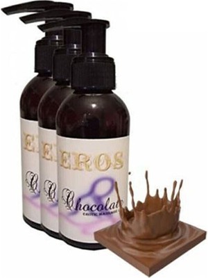 Eros 3 Adet 200ML Eros Çikolata Aromalı Erotik Masaj Yağı