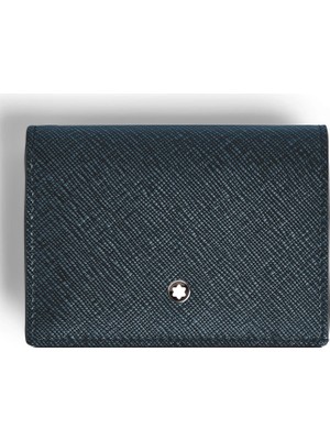 Montblanc Sartorial Nano Continental Tweed Mavi Cüzdan 220380
