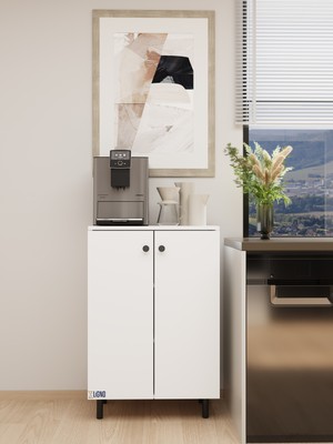 Modern 3 Raflı Çok Amaçlı Dolap - 87X50X30 cm Mutfak & Banyo Düzenleyici - Robot Süpürge Uyumlu - Kiler Dolabı