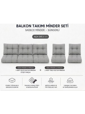 Modern Style Home 3-1-1 Fermuarlı Balkon Minderi-Leke Tutmaz - Içidolu Minder